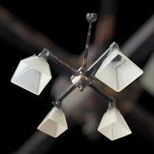 Antique Arts & Crafts Copper Flashed/Japanned Finish 4 Light Hanging L – Reclaimed Fort Wayne