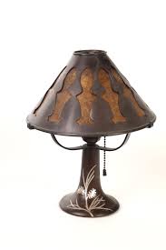 Lot - Heintz, Pine Needle Bronze Boudoir Lamp, ca. 1910