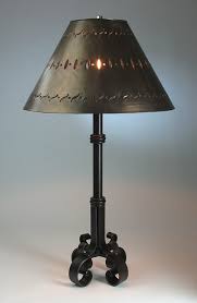 4 Footed Iron Lamp with Mexican Tin Shade