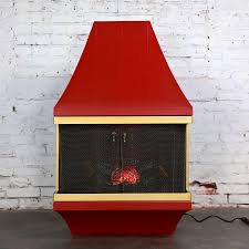 1960's Mid-Century Modern Electric Wall Fireplace Orange ...