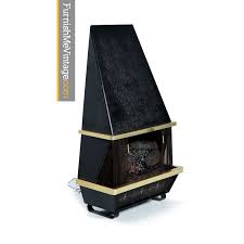 Wall Mounting Mid-Century Modern Black Electric Fireplace