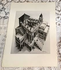 ASCENDING AND DESCENDING Endless Staircase (Capriccio 1960) by M C Escher Print | eBay