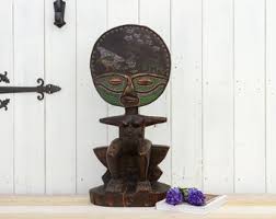 Vintage African Beaded Wood Statue: Tribal Carved Figure (33" Tall) - Etsy