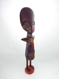 10.25" African Ashanti Fertility Doll Beautiful Hand Painted Carved Wood Statue | eBay