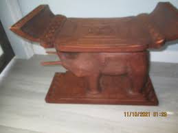 Vintage Carved African Wood Ashanti/Asante Elephant Stool ...