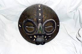 Ashanti Mask (Round Mask - Bead, Brass & Sea Shell Inlay) | eBay