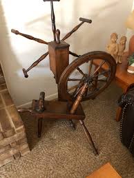 ANTIQUE SPINNING WHEEL AND YARN WINDER ...
