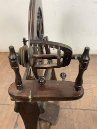Sold at Auction: (2) Vintage Wood Saxony Spinning Wheel