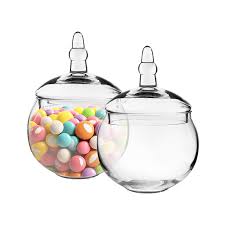 Round Glass Apothecary Jar 10" H x 5.75" Opening Clear with ...