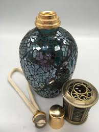 Fragrance diffuser 7 X 3.75” shades of blue green glass ...