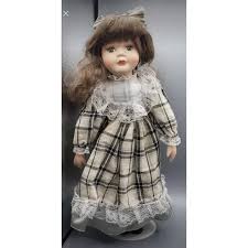 unknown | Toys | Porcelain Doll With Stand Caucasian Green ...