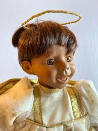 141 Smiling Black Ethnic Angel Christmas 13" Baby Girl Doll ...