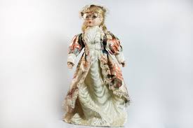 Porcelain Doll With Glasses, Display Doll, Victorian Dress ...