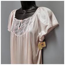 Unworn Vintage Pink Nightgown With Sleeves Modest Lingerie ...