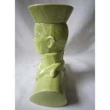 50's Asian Bust Vase Planter | Chairish