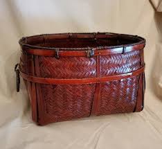 Asian Woven Lacquer Basket oval/rectangle | eBay