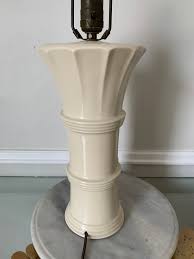 Buy Vintage Medium Cream Ceramic Lamp With Pastel Flowers ...