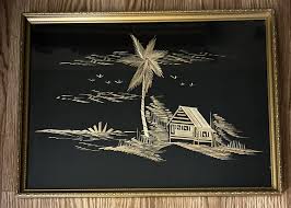 Vintage Phillipines Straw Art Framed Pictures 1980's ...