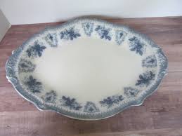 1897 Farmhouse Platters Flow Blue Transferware Blue White China Brussels Wm Grindley England Antique Flow Blue Ironstone Turkey Platters - Etsy
