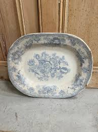 Old Asiatic Pheasant Plate, Platter, Display. Blue and White - Etsy Israel
