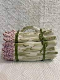 Vintage Belo Portugal Hand Painted Majolica Style Asparagus Lidded Box - Etsy