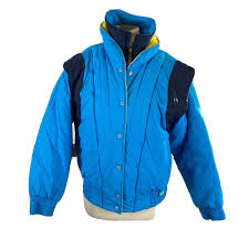 VTG Skitique Womans Coat Size M Blue Ski Coat Zipper Pockets ...