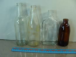 4 Vintage Empty Glass Bottles Brown Clear No Deposit No ...