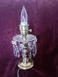 Vintage accent brass lamp with glass or cloth shade glass ...