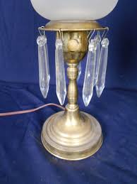 VINTAGE PAIR ASTRAL STYLE BRASS MANTLE LAMPS | eBay