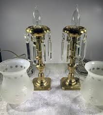 Buy Pair of Brass Buffet Lamps W/prisms Online in India - Etsy
