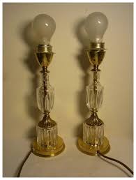 Pair Mid-Century Crystal Glass Desk Lamp Cristal d'albret ...