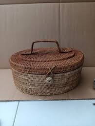 Pine Needle Basket with Lid | eBay