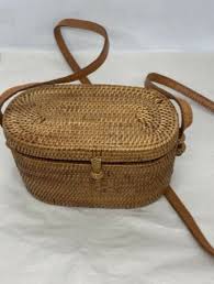 Vintage Two Crane Handwoven Box Purse Crossbody Wicker Boho Basket | eBay