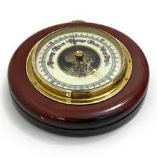 Vintage // German Barometer, Round Shaped Atmospheric Pressure Gauge, Wood Case & Glass, Brass Trim, Weather Instruments, Germany // 1960s - Etsy Australia