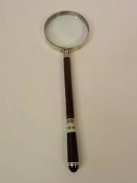 European 12" Magnifying Glass, Sterling Silver & Enamel ...