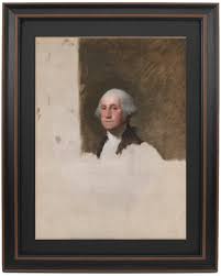 Framed George Washington (The Athenaeum Portrait) by Gilbert ...