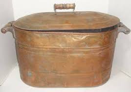 Antique Revere Copper Boiler Wash Tub With Lid and Wood ...