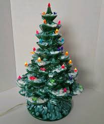 Vintage Ceramic Snow, Bird & Bulbs 18" Christmas Tree ...