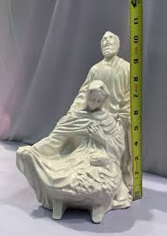 Vtg Atlantic Mold? Ceramic Statue Mary Joseph & Jesus Holy ...