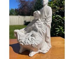 Vintage 1960s Joseph, Mary, Baby Jesus White Ceramic Mold ...