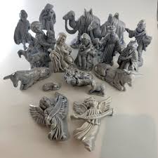 Vintage Pale Blue Porcelain Nativity Set 18 Pieces | eBay