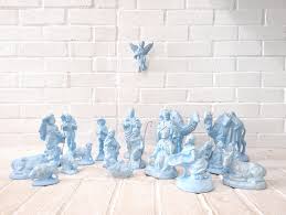 Atlantic Mold Nativity Set // Vintage Blue Ceramic Christmas Display Figurines 19 Pieces Religious Christian Holiday Statues 1970's 1980's - Etsy