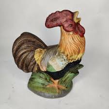 Rooster Chicken Hen Ceramic Figurine 5.5" Country Farmhouse ...