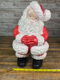 Vintage 1970s Hand Painted Ceramic Santa & Mrs. Claus ...