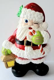 VINTAGE ATLANTIC MOLD WINKING SANTA HANDPAINTED CERAMIC ...