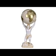 Atlas Titan God Statue Sculpture figure box cast marble