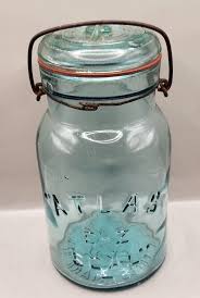 Antique Blue Atlas E-Z Seal Quart Mason Fruit Jar Vintage | eBay