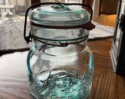 Vintage Atlas E-Z Seal Pint Pot Belly Jar With Bale & Wire ...