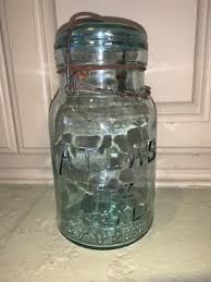 Vintage Atlas E Z Seal QUART Aqua Mason Jar with Wire Bail Glass Lid WAVY Glass | eBay
