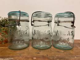 Antique Atlas Blue Glass Jar…one. Pint. Canning. Ez-seal ...